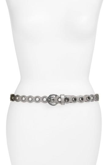 Women's Rebeccca Minkoff Scalloped Grommet Belt - Black/ Pol Nickel