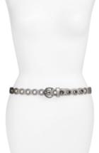 Women's Rebeccca Minkoff Scalloped Grommet Belt - Black/ Pol Nickel