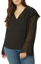 Women's Sanctuary Cori Ruffle Wrap Front Polka Dot Blouse