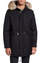Men's Mackage Moritz Genuine Coyote Fur Trim Down Parka - Blue
