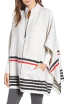 Women's Treasure & Bond Blanket Stripe Cape, Size - Ivory