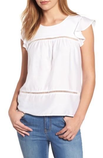 Women's Vineayard Vines Ruffle Sleeve Top - White
