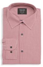 Men's Nordstrom Men's Shop Tech-smart Classic Fit Stretch Check Dress Shirt .5 - 32/33 - Red