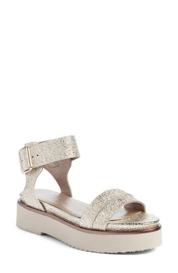 Women's Agl Ankle Strap Sandal Us / 35eu - Metallic