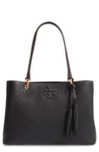 Tory Burch Mcgraw Triple Compartment Leather Satchel - Black