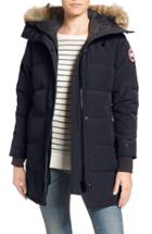Petite Women's Canada Goose Shelburne Fusion Fit Genuine Coyote Fur Trim Down Parka, Size P (000-00p) - Blue