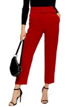 Women's Topshop Covered Belt Buckle Wide Tap Trousers Us (fits Like 0) - Red