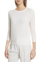 Women's Vince Stripe Cashmere Tie Back Sweater - White