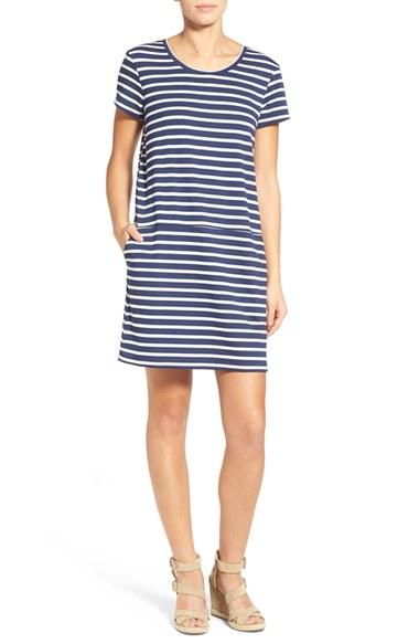 Petite Women's Caslon Knit Shift Dress, Size P - Blue