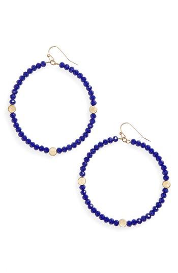 Women's Canvas Large Glass Bead Hoop Earrings