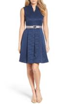 Women's Ellen Tracy Belted Fit & Flare Dress