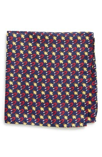 Men's Lazyjack Chick Magnet Silk Pocket Square, Size - Blue