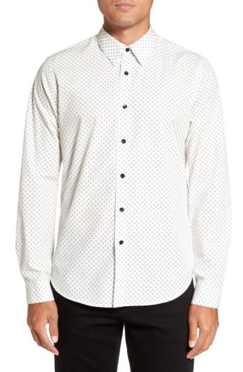 Men's Theory Stitch Print Sport Shirt, Size - Ivory