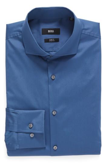 Men's Boss Slim Fit Solid Dress Shirt .5 - - Blue