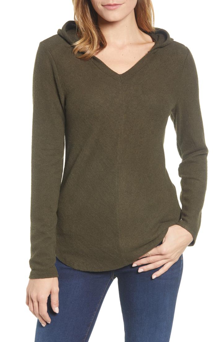 Women's Bobeau Sweater Hoodie - Green