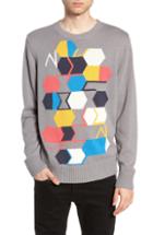 Men's The Rail Geo Pattern Sweater, Size - Grey