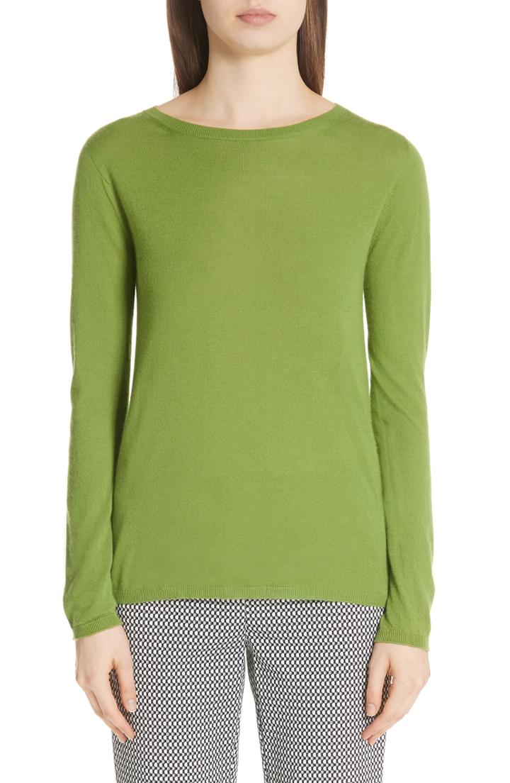 Women's Max Mara Charles Cashmere Sweater, Size - Green