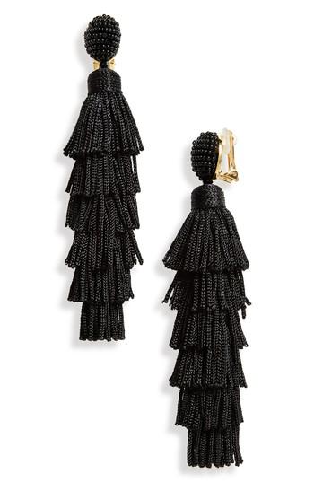 Women's Oscar De La Renta Tassel Clip Earrings