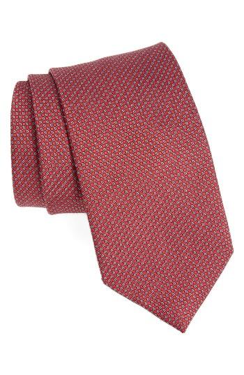 Men's David Donahue Medallion Silk Tie, Size X-long - Red