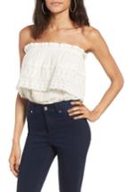 Women's Sun & Shadow Lace Popover Tube Top - Ivory