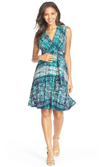 Women's Maternal America Tie Front Maternity Dress