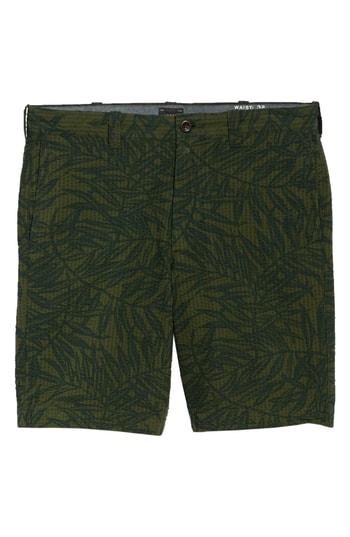 Men's J.crew Palm Print Seersucker Shorts - Green