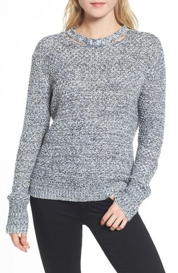 Women's Ella Moss Melange Open Back Sweater - Blue