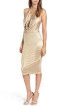 Women's Nbd Henley Cowl Neck Body-con Dress - Beige