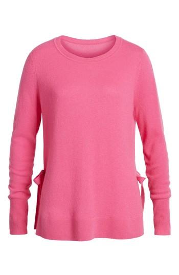 Petite Women's Halogen Side Tie Cashmere Sweater P - Pink