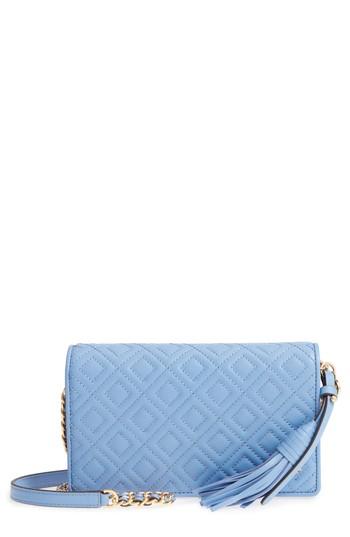 Women's Tory Burch Fleming Leather Wallet/crossbody - Blue
