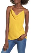 Women's Socialite Stripe Cowl Neck Tank - Yellow