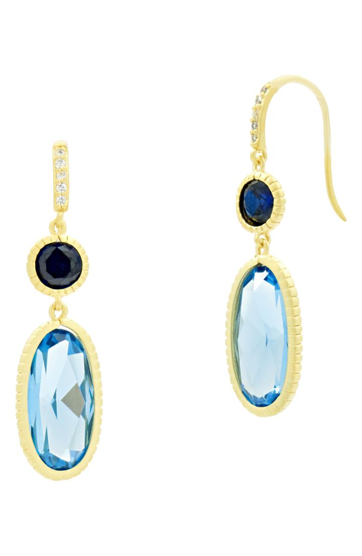 Women's Freida Rothman Imperial Blue Drop Earrings