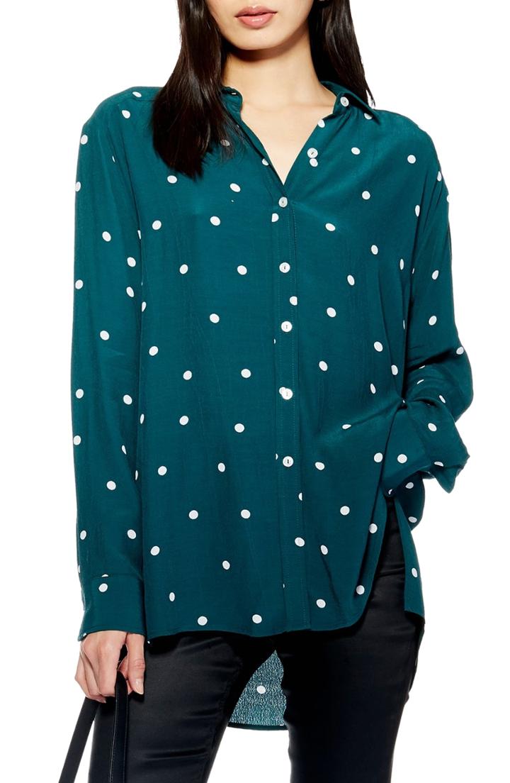 Women's Topshop Oversize Spot Shirt