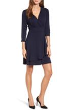 Women's Karen Kane Wrap Style Drape Front Dress - Blue