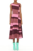 Women's Roksanda Tatum Stripe Paneled Fit & Flare Dress Us / 8 Uk - Purple