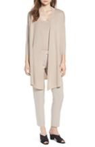 Women's Anne Klein Open Front Long Cardigan, Size - Beige