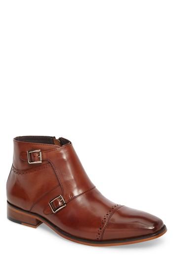 Men's Stacy Adams Kason Double Monk Strap Boot M - Brown