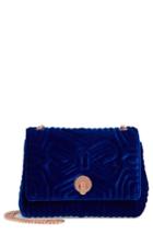 Ted Baker London Quilted Velvet Crossbody Bag - Blue