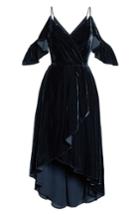 Women's Chelsea28 Cold Shoulder Velvet Midi Dress - Blue