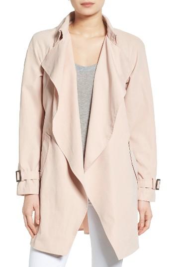 Women's Kensie Belted Drapey Trench Coat - Pink