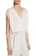 Women's Vince Ruched Silk Top - Pink