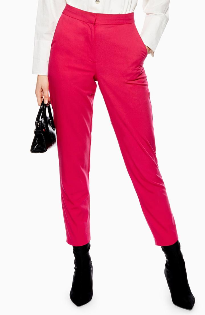 Women's Topshop Kleo Cigarette Trousers Us (fits Like 0) - Pink