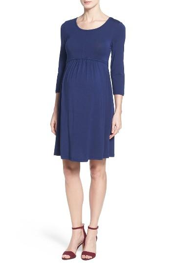 Women's Tart Maternity 'mathilde' Elbow Sleeve Maternity Dress - Grey