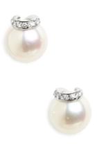 Women's Mikimoto Classic Embrace Cultured Pearl & Diamond Earrings