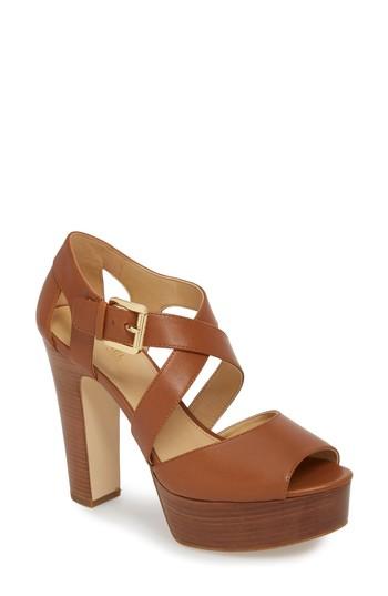 Women's Michael Michael Kors Jodi Platform Sandal M - Brown