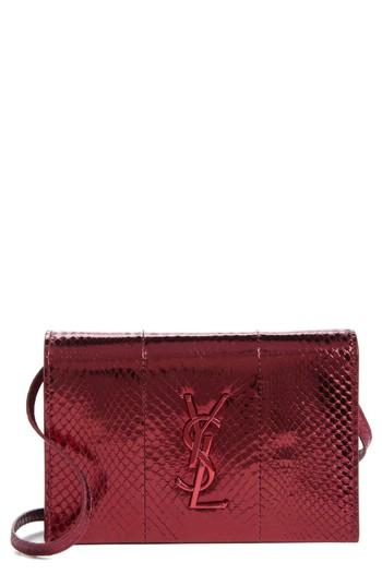 Saint Laurent Toy Kate Metallic Snakeskin Crossbody Bag -