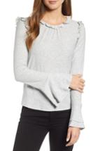 Women's Cece Ruffle Trim Top - Grey