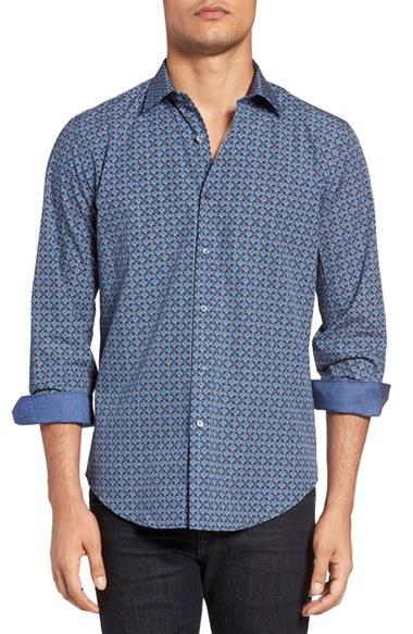 Men's Bugatchi Shaped Fit Floral Sport Shirt