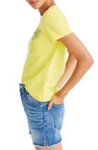 Women's Madewell Palm Embroidered Boxy Tee, Size - Yellow