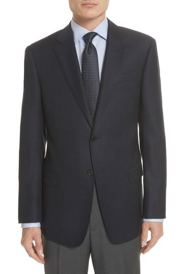 Men's Emporio Armani Trim Fit Wool Blazer Us / 48 Eu S - Blue